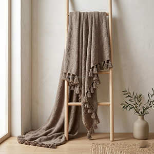 50x60 Inch Multi Stripe Cotton Throw Blanket Casual Woven <b>Bed</b> <b>Runner</b> Soft Feel Everyday Room Styling - Product Image 5