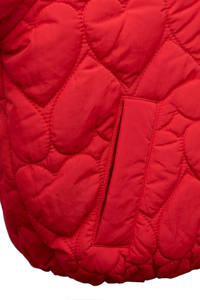 Veste matelassée à motif cœur rouge, fermeture éclair, coupe-vent, manteau d'hiver unisexe, décontracté, coupe ample, longueur courte - Product Image 5