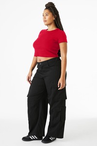 Women plan <b>red</b> <b>Crop</b> Tee Short Sleeve Round Neck Casual Cotton Loose Fit Streetwear Summer Daily <b>Top</b> <b>top</b> womens <b>crop</b> tee - Product Image 6