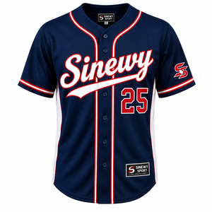 Maillot de baseball Sinewy Sport pour homme, manches courtes, personnalisé, sublimation, anti-transpiration, uniformes d'équipe, tailles adultes et jeunes - Product Image 1