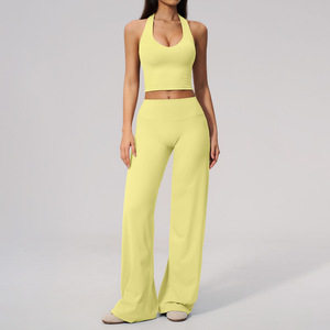 Ensemble de yoga pour femmes, soutien-gorge de sport et leggings, deux pièces, vêtements de sport, tenue de fitness, entraînement, gym, exercice - Product Image 4