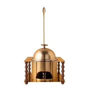Calentador de Comida Tipo Buffet de Metal con Tapa, Asas de Acero Inoxidable, Recipiente Aislado para Alimentos Calientes de 33 cm, Diseño Clásico - Product Image 2