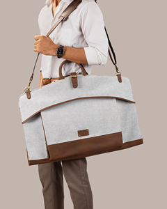 Sac de Voyage Pliable en Cuir et Toile de Haute Qualité pour Vêtements, Housse de Transport Robuste à Fermeture Éclair pour Hommes LCGB-0002 - Product Image 4