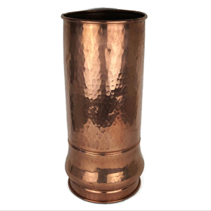 <b>Hammered</b> Design Copper Metal Umbrella Stand Suitable for Entryway Events Hotels Resorts and Luxury Interior Decor From India - Product Image 1
