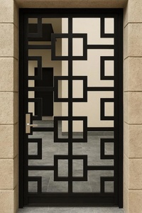 Royal Luxury Steel Entrance Door Handcrafted with Geometric Pattern Design Rust & Water Resistant for Exterior Use - Product Image 2