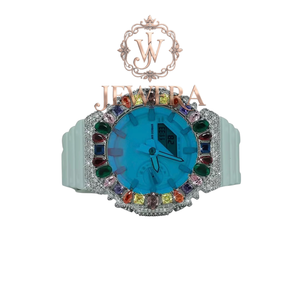 Premium Quality Iced Out Moissanite <b>Rubber</b> Diamond <b>Watch</b> for Street Style Corporate Gifting and Luxury Wear Available for Sale - Product Image 1