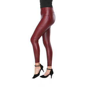 Genuine PU Leather Regular Fit Women's Streetwear Fashion Vintage Waterproof Breathable Mid Flat Solid Color Full Length Pants - Product Image 2