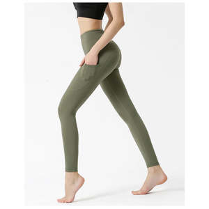 Pantalons de yoga pour femmes, couleur noire, avec poches zippées, pantalon de compression en nylon, leggings de sport pour femmes, leggings de yoga pour femmes - Product Image 5