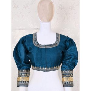 ดีไซน์เนอร์ลำดับผ้าไหม zari พร้อมงานเย็บปักถักร้อย - Product Image 1