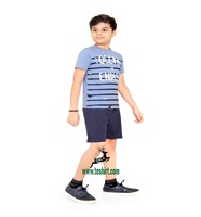 Conjuntos de 2 Piezas de Camiseta y Pantalones Cortos Casuales de Algodón Orgánico 100% para Niños, Ropa de Verano para Bebés, Transpirable, Venta al Por Mayor OEM