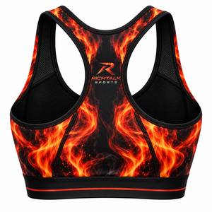 <b>Low</b> Price Best Selling Women High Support Racerback Sublimation Gym <b>Bra</b> Front Quick Dry Breathable Spandex/Nylon Wholesale High - Product Image 2