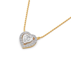 Collar con Colgante de Zirconia en Forma de Corazón, Cadena de Eslabones Chapada en Oro de Dos Tonos, Joyería Halo para Mujer, Regalo para Fiesta - Product Image 2