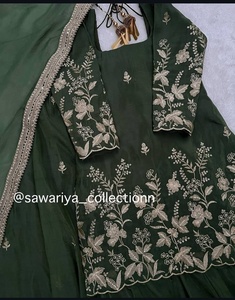 Conjunto de Dupatta de Seda China para Mujer, Listo para Usar, con Estampado en Relieve, Estilo Top-Sarara, Completamente Cosido, Mangas Largas, Diseño Tradicional - Product Image 5