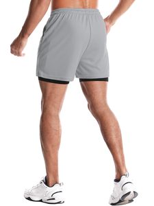 Shorts de sport pour hommes avec logo personnalisé, fabriqués en usine, séchage rapide, respirants, taille mi-haute, pour l'entraînement, décontractés et confortables - Product Image 3