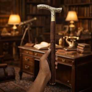 Bastón de madera ajustable de 3 secciones con mango de latón pulido de alta calidad, estilo Art Deco, para personas mayores, precio al por mayor por UO - Product Image 3