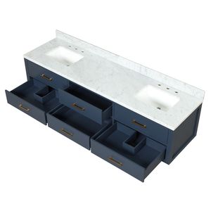 Blu 80 Pollici L X 22 Pollici Mobile Bagno Doppio con Top in Marmo di Carrara - Product Image 6