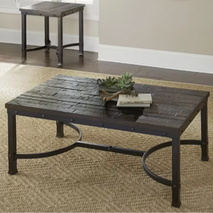 Table basse rectangulaire vintage en métal, meuble de décoration pour la maison - Product Image 1