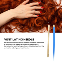 Kit d'aiguilles de ventilation professionnelles en métal durable avec poignée, aiguilles à crochet en acier inoxydable pour extensions de micro-anneaux, perruque Lace Front
