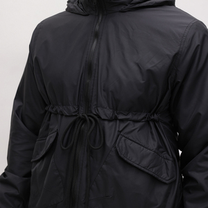 Men's Black Hooded Windproof Blouson <b>Jacket</b> With Adjustable Waist And Zipper Closure Casual Autumn Wear - Product Image 5