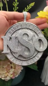 Diamond Hip-Hop Custom Name Men's IGI Certified Round Brilliant Cut Pendant Silver Plated Zinc Alloy Gift Jewelry - Product Image 2