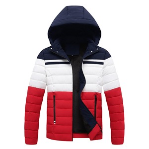 Veste d'hiver matelassée en toile enduite pour homme, style streetwear, col montant, logo frontal, matière légère, vente directe d'usine - Product Image 3
