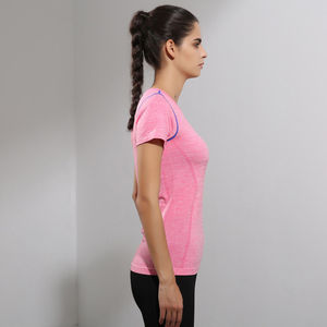 Camiseta Deportiva de Verano para Mujer, Estilo Coreano, Corte Regular, Manga Raglán, Cuello Redondo, Corta, Informal, para Entrenamiento, con Logotipo Personalizado - Product Image 2