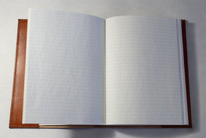 Couverture personnalisée pour bureau, design floral moderne en relief, marron clair, rechargeable, reliure collée, cuir de chèvre véritable, usage promotionnel - Product Image 5