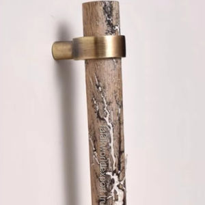 Best Nordic Minimalist <b>Gold</b> Cabinet <b>Door</b> <b>Handle</b> Beech Wood with Long <b>Handle</b> Brass Pull Natural Wood Style for <b>Kitchen</b> Bedroom - Product Image 6