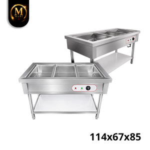 Calentador de Alimentos Comercial de 3 Compartimentos con Ahorro de Energía, Baño María, Mesa de Calentamiento a Vapor para Restaurantes, Buffets y Catering - Product Image 4