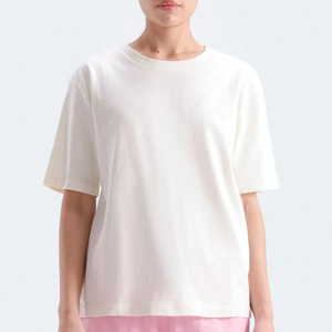 <b>Women's</b> <b>White</b> 100% Cotton Fleece Crew Neck T-<b>Shirt</b> Regular Fit <b>Short</b> <b>Sleeve</b> Casual Style All Seasons Quick Dry Eco-Friendly - Product Image 1
