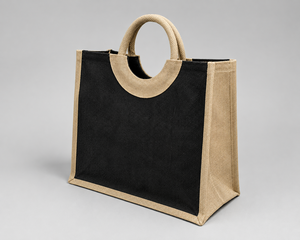 Bolsa de Yute Laminada en PP Negra con Logotipo Personalizado, Asa de Cuerda de Dos Tonos, para Playa y Compras, Venta al Por Mayor, OEM, ODM, Marca Privada, Proveedor Global - Product Image 4