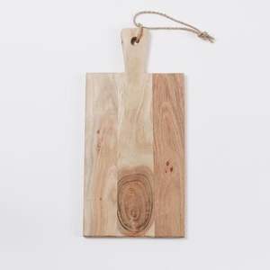 Tabla de cortar multiusos de madera maciza, superficie de corte de madera natural para cocina, para preparar verduras, frutas, carne y pan - Product Image 1