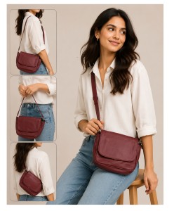 Bolso Bandolera Casual de Cuero Genuino para Mujer, Personalizable en Tamaño y Marca, para Uso Diario - Product Image 1
