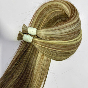 Extensions de cheveux en vrac, ondulations profondes, ondulations naturelles, lisses, couleur piano, 100% cheveux humains vierges Remy, double trame machine - Product Image 1