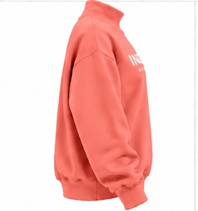 Sudadera con Cuello Alto Color Coral de Index Apparel, Corte Holgado, Ropa Casual de Otoño para Hombre - Product Image 4