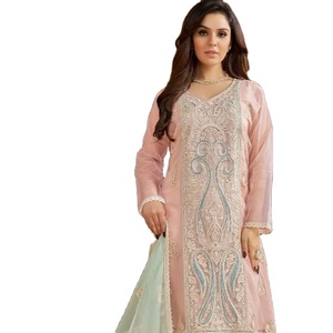 Nueva Organza paquistaní con traje bordado pesado con Pent Stanton con interior Stanton con Organza con Dupatta bordado - Product Image 1