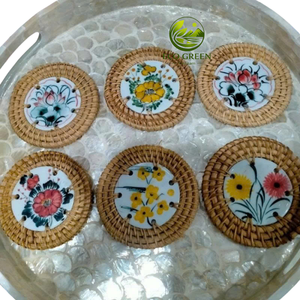 Posavasos de Mosaico de Conchas Naturales Costeras, Hecho a Mano, Decorativo para Mesa, Ideal para Decoración de Casas de Playa - Product Image 6
