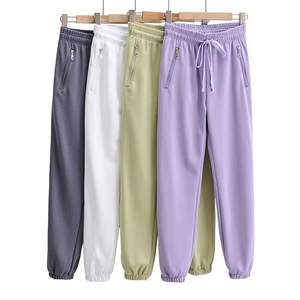 Unisex High-Waist Elastic Jogger Trousers Zipper Pocket Cotton Fleece Sweatpants Plus Size Hip Hop Style Cargo Breathable - Product Image 2