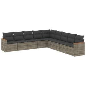 Conjunto de Sofás Modulares Grandes de Ratán PE Gris para Jardín, Colección Premium de Muebles para Exteriores - Product Image 2