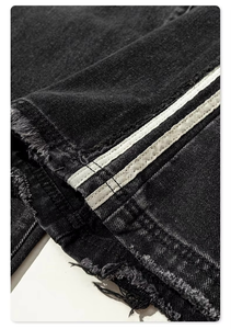 Jean cargo ample vintage délavé pour homme LY Designer, coupe longue, jambe large, multi-poches, effet usé - Product Image 4