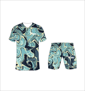Conjunto de Pantalones Cortos de Verano con Estampado Completo Unisex, Camiseta de Cuello Redondo, Cintura Elástica, Secado Rápido, Ropa Deportiva de Poliéster, Corte Regular, Talla Adulto - Product Image 2