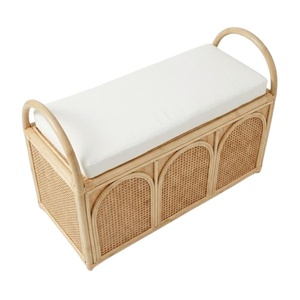 Banco de Almacenamiento Infantil de Ratán, Baúl de Juguetes Tejido Arqueado para Habitación Infantil, Precio de Fábrica, Alta Calidad, Venta al por Mayor - Product Image 2