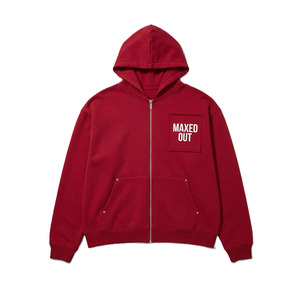 เสื้อฮู้ดซิปผ้าฝ้ายฟลีซสำหรับผู้ชาย ทรงโอเวอร์ไซส์ มีกระเป๋าปะติด สำหรับผู้ชาย สไตล์สตรีทแวร์ ผลิตตามสั่งจากโรงงาน - Product Image 4