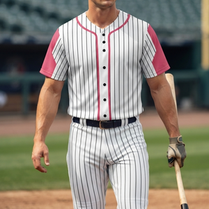 <b>Cheap</b> Price Custom Baseball Jersey With White Team Name Print Short Sleeve Moisture Wicking Polyester Men's Regular Fit Adult - Product Image 3