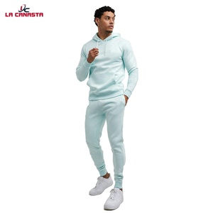 LOGO personalizado Algodón 350GSM Fleece Heavyweight Pullover Sudaderas Hombres recortadas Sudaderas con capucha Pantalones de chándal Chándales - Product Image 3