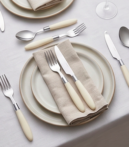 Modern Flatware Set With White Handles Silver Plated Stainless Steel <b>Knife</b> <b>Fork</b> Spoon Dishwasher Safe For Kitchenware - Product Image 2