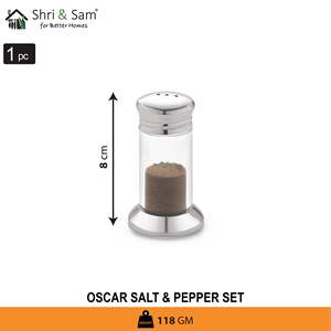 Oscar Elegant Stainless Steel <b>Salt</b> & <b>Pepper</b> <b>Shakers</b> Additions to Your Dinnerware Collection - Product Image 2