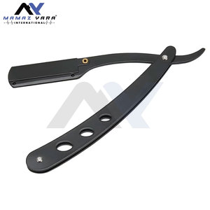 Navaja de Afeitar Plegable Negra Clásica para Hombre, Soporte de Acero Inoxidable para Navaja de Afeitar Recta, para Afeitar el Vello Púbico y Axilar, Navaja de Afeitar Masculina - Product Image 4