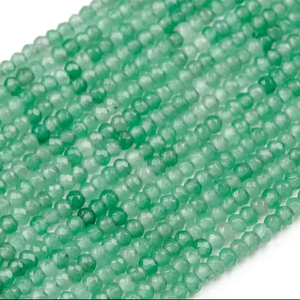 Perles de jade vertes, pierres précieuses, brin complet, facettées, rondelles, perles en vrac, 15 pouces, lot en gros, fabrication de bijoux - Product Image 1