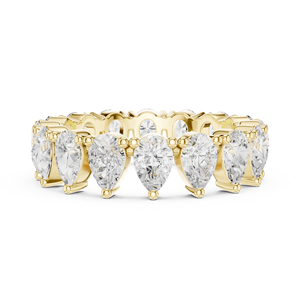 Anillo de Eternidad de Lujo de Oro de 14K con Diamante Cultivado en Laboratorio de Corte Pera de 4CT, Certificado por IGI, VVS VS, Color E, para Compromiso o Aniversario - Product Image 3